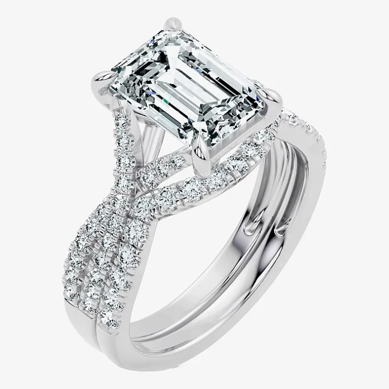 Signature By Modern Bride (F-G / Vs2-Si1) Womens 3 1/2 CT. T.W Lab Grown White Diamond 10K Gold Side Stone Bridal Set