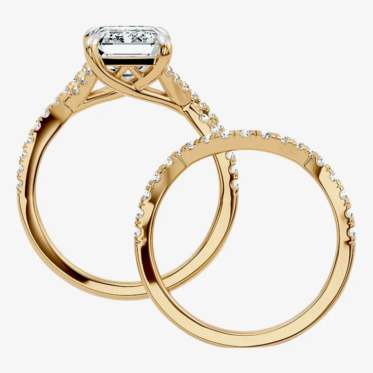 Signature By Modern Bride (F-G / Vs2-Si1) Womens 3 1/2 CT. T.W Lab Grown White Diamond 10K Gold Side Stone Bridal Set