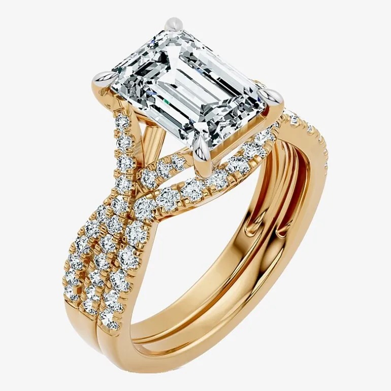 Signature By Modern Bride (F-G / Vs2-Si1) Womens 3 1/2 CT. T.W Lab Grown White Diamond 10K Gold Side Stone Bridal Set