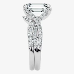 Signature By Modern Bride (F-G / Vs2-Si1) Womens 3 1/2 CT. T.W Lab Grown White Diamond 10K Gold Side Stone Bridal Set