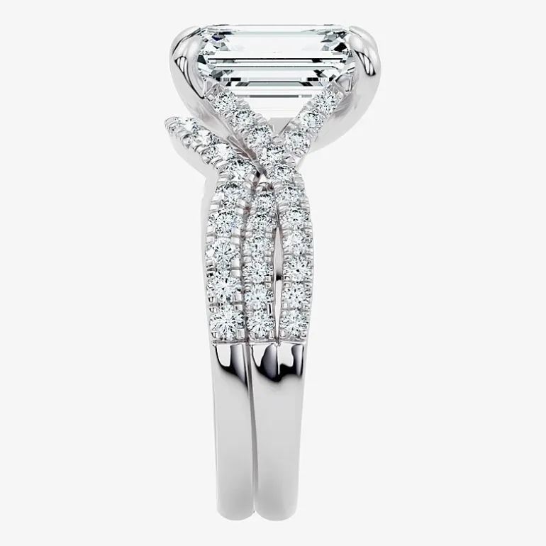 Signature By Modern Bride (F-G / Vs2-Si1) Womens 3 1/2 CT. T.W Lab Grown White Diamond 10K Gold Side Stone Bridal Set