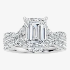 Signature By Modern Bride (F-G / Vs2-Si1) Womens 3 1/2 CT. T.W Lab Grown White Diamond 10K Gold Side Stone Bridal Set