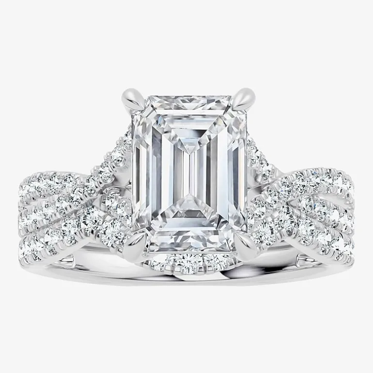 Signature By Modern Bride (F-G / Vs2-Si1) Womens 3 1/2 CT. T.W Lab Grown White Diamond 10K Gold Side Stone Bridal Set