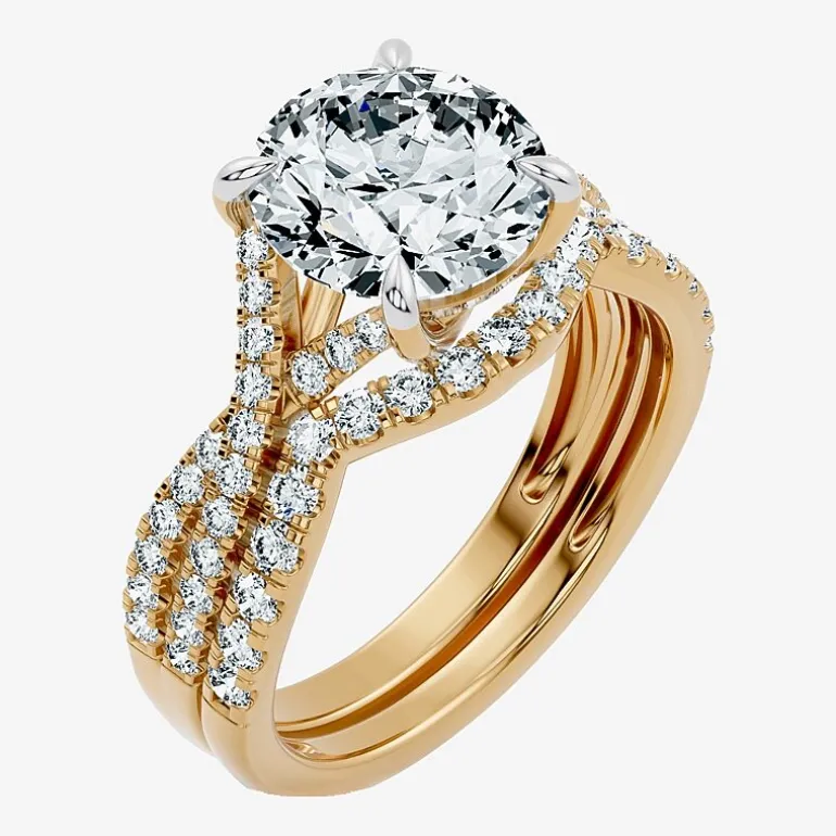 Signature By Modern Bride (F-G / Vs2-Si1) Womens 3 1/2 CT. T.W Lab Grown White Diamond 10K Gold Round Side Stone Bridal Set