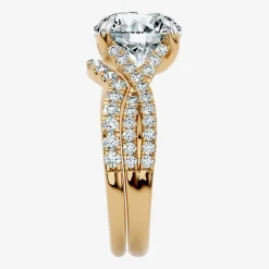 Signature By Modern Bride (F-G / Vs2-Si1) Womens 3 1/2 CT. T.W Lab Grown White Diamond 10K Gold Round Side Stone Bridal Set