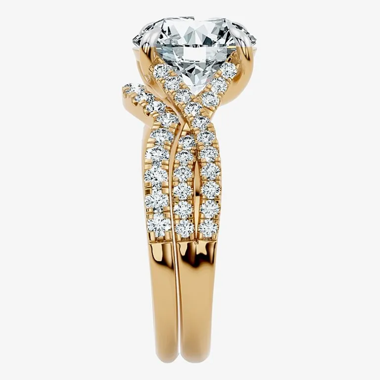 Signature By Modern Bride (F-G / Vs2-Si1) Womens 3 1/2 CT. T.W Lab Grown White Diamond 10K Gold Round Side Stone Bridal Set