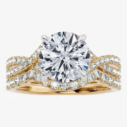 Signature By Modern Bride (F-G / Vs2-Si1) Womens 3 1/2 CT. T.W Lab Grown White Diamond 10K Gold Round Side Stone Bridal Set