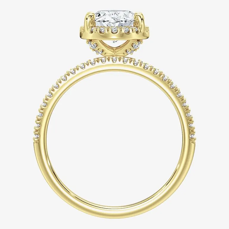 Signature By Modern Bride (F / Vs2) Womens 3 3/4 CT. T.W. Lab Grown White Diamond 10K Gold Oval Side Stone Halo Bridal Set
