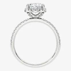 Signature By Modern Bride (F / Vs2) Womens 6 CT. T.W. Lab Grown White Diamond 10K Gold Oval Side Stone Halo Bridal Set