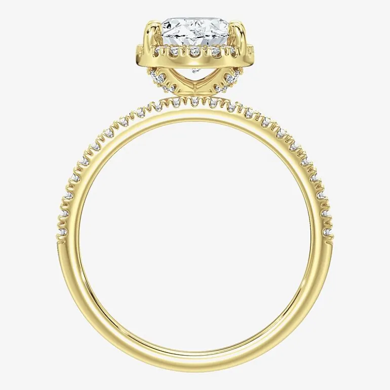 Signature By Modern Bride (F / Vs2) Womens 6 CT. T.W. Lab Grown White Diamond 10K Gold Oval Side Stone Halo Bridal Set