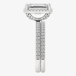 Signature By Modern Bride (F / Vs2) Womens 6 CT. T.W. Lab Grown White Diamond 10K Gold Side Stone Halo Bridal Set