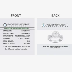 Signature By Modern Bride (G-H / Si1-Si2) Womens Lab Grown White Diamond 10K Gold Round Side Stone Halo Bridal Set