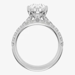 Signature By Modern Bride (G-H / Si1-Si2) Womens 4 CT. T.W. Lab Grown White Diamond 14K Gold Pear Side Stone Bridal Set