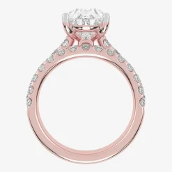Signature By Modern Bride (G-H / Si1-Si2) Womens 4 CT. T.W. Lab Grown White Diamond 14K Gold Pear Side Stone Bridal Set