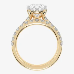 Signature By Modern Bride (G-H / Si1-Si2) Womens 4 CT. T.W. Lab Grown White Diamond 14K Gold Pear Side Stone Bridal Set