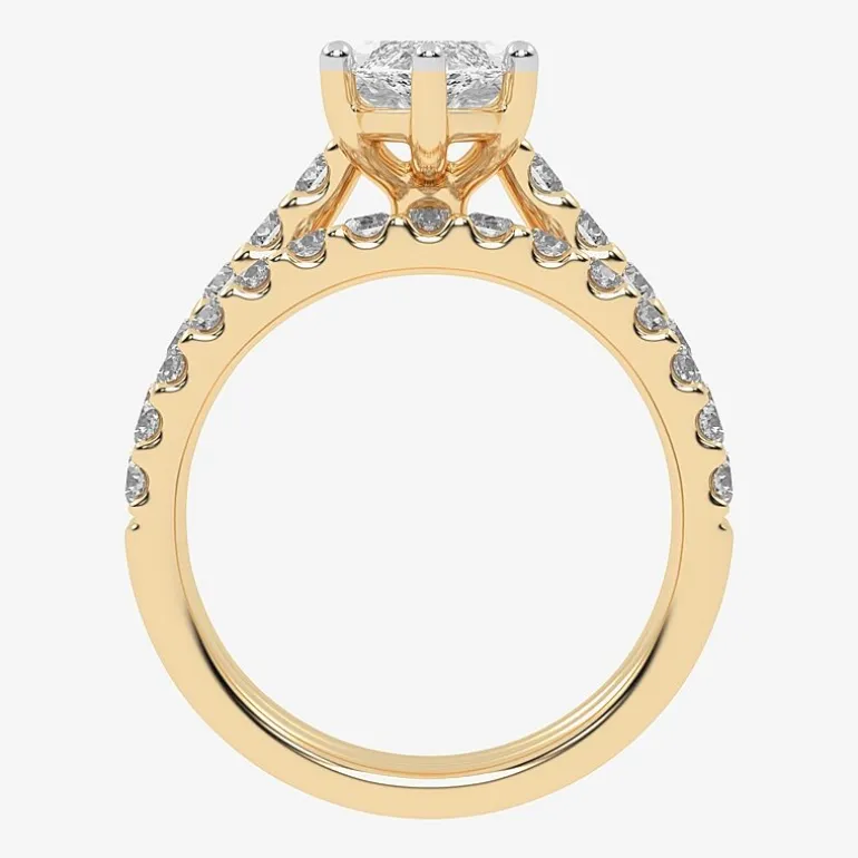 Signature By Modern Bride (G-H / Vs2-Si1) Womens 3 CT. T.W. Lab Grown White Diamond 14K Gold Marquise Side Stone Bridal Set