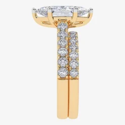 Signature By Modern Bride (G-H / Vs2-Si1) Womens 2 CT. T.W. Lab Grown White Diamond 14K Gold Marquise Side Stone Bridal Set