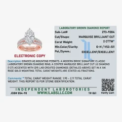 Signature By Modern Bride (G-H / Vs2-Si1) Womens 2 CT. T.W. Lab Grown White Diamond 14K Gold Marquise Side Stone Bridal Set