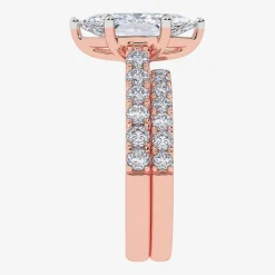 Signature By Modern Bride (G-H / Vs2-Si1) Womens 2 CT. T.W. Lab Grown White Diamond 14K Gold Marquise Side Stone Bridal Set