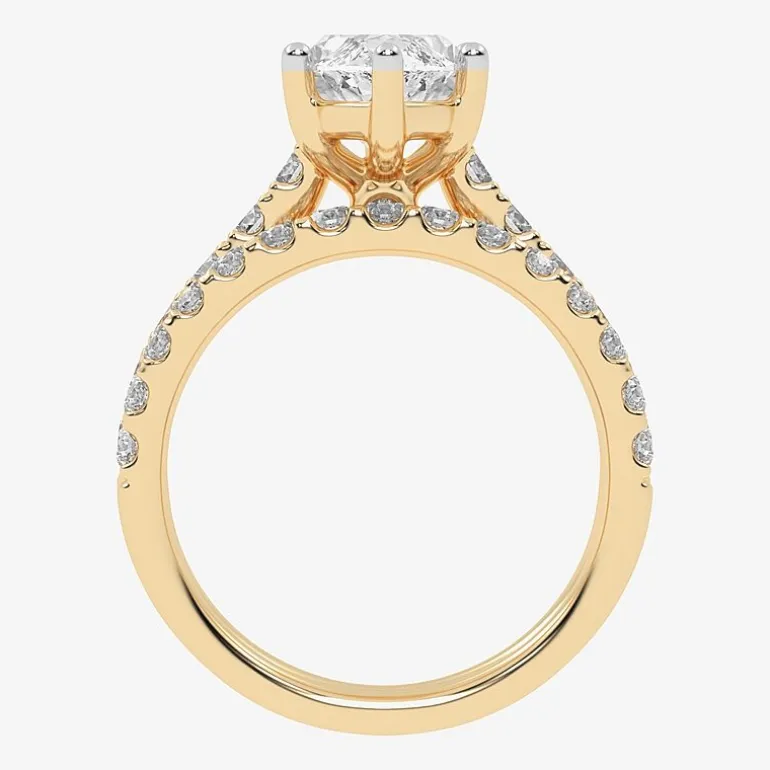 Signature By Modern Bride (G-H / Vs2-Si1) Womens 4 CT. T.W. Lab Grown White Diamond 14K Gold Marquise Side Stone Bridal Set