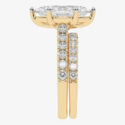 Signature By Modern Bride (G-H / Vs2-Si1) Womens 4 CT. T.W. Lab Grown White Diamond 14K Gold Marquise Side Stone Bridal Set