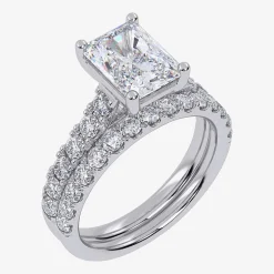 Signature By Modern Bride (G-H / Vs2-Si1) Womens 3 CT. T.W. Lab Grown White Diamond 14K Gold Side Stone Bridal Set