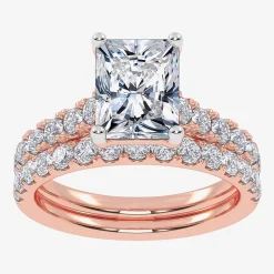 Signature By Modern Bride (G-H / Vs2-Si1) Womens 3 CT. T.W. Lab Grown White Diamond 14K Gold Side Stone Bridal Set