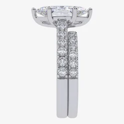 Signature By Modern Bride (G-H / Vs2-Si1) Womens 2 1/2 CT. T.W. Lab Grown White Diamond 14K Gold Marquise Side Stone Bridal Set