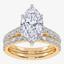 Signature By Modern Bride (G-H / Vs2-Si1) Womens 2 1/2 CT. T.W. Lab Grown White Diamond 14K Gold Marquise Side Stone Bridal Set
