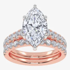 Signature By Modern Bride (G-H / Vs2-Si1) Womens 2 1/2 CT. T.W. Lab Grown White Diamond 14K Gold Marquise Side Stone Bridal Set