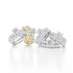 Signature By Modern Bride (G / Si1-Si2) Womens 4 CT. T.W. Lab Grown White Diamond 10K Gold Side Stone Bridal Set