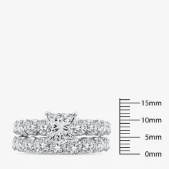 Signature By Modern Bride (G / Si1-Si2) Womens 4 CT. T.W. Lab Grown White Diamond 10K Gold Side Stone Bridal Set