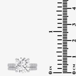 Signature By Modern Bride (G / Vs2-Si1) Womens 4 CT. T.W. Lab Grown White Diamond 14K Gold Round Side Stone Bridal Set