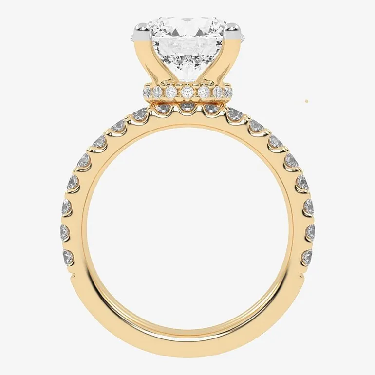 Signature By Modern Bride (G / Vs2-Si1) Womens 4 CT. T.W. Lab Grown White Diamond 14K Gold Round Side Stone Bridal Set