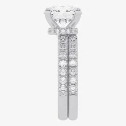 Signature By Modern Bride (G / Vs2-Si1) Womens 4 CT. T.W. Lab Grown White Diamond 14K Gold Round Side Stone Bridal Set