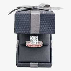Signature By Modern Bride (G / Vs2-Si1) Womens 4 CT. T.W. Lab Grown White Diamond 14K Gold Round Side Stone Bridal Set