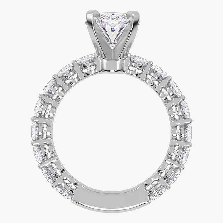 Signature By Modern Bride (G / Vs2-Si1) Womens 5 CT. T.W. Lab Grown White Diamond 14K Gold Oval Side Stone Engagement Ring