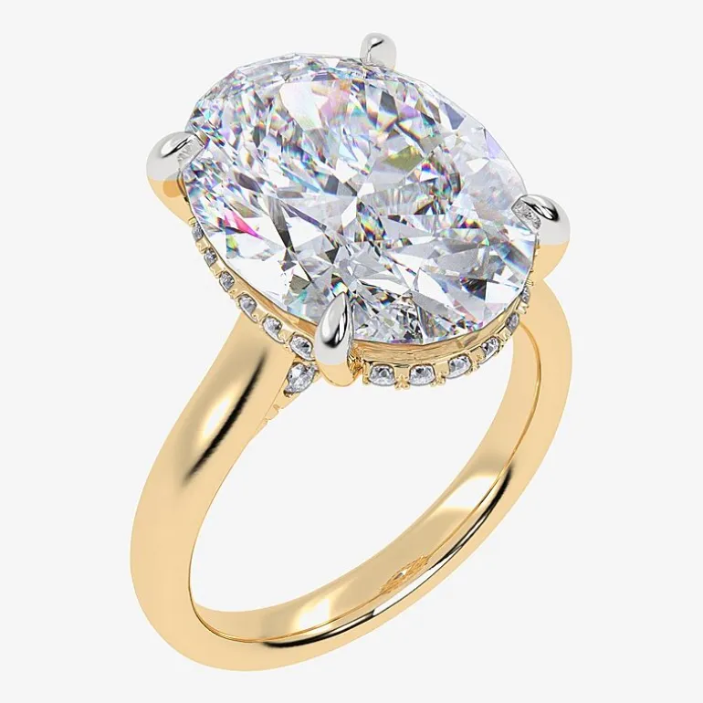 Signature By Modern Bride (G/Vs2-Si1) Womens 8 1/4 Ct. T.W. Lab Grown White Diamond 14K Gold Oval Solitaire Engagement Ring
