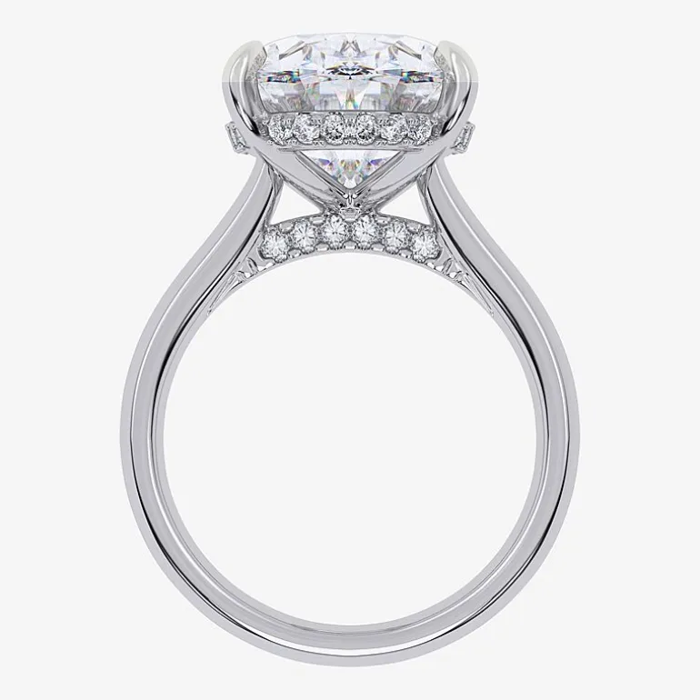 Signature By Modern Bride (G/Vs2-Si1) Womens 8 1/4 Ct. T.W. Lab Grown White Diamond 14K Gold Oval Solitaire Engagement Ring