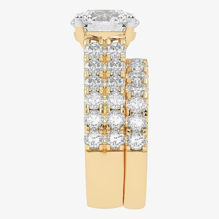 Signature By Modern Bride (H-I / Si1-Si2) Womens 5 CT. T.W. Lab Grown White Diamond 14K Gold Round Bridal Set