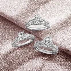 Signature By Modern Bride (H-I / Si1-Si2) Womens 2 CT. T.W. Lab Grown White Diamond 14K Gold Oval Bridal Set