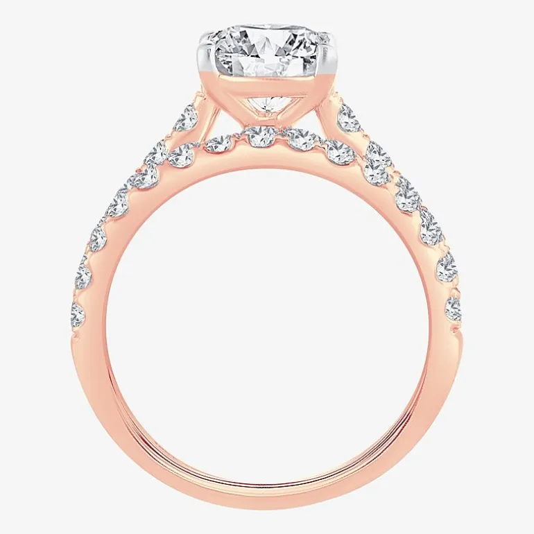 Signature By Modern Bride (H-I / Si1-Si2) Womens 2 CT. T.W. Lab Grown White Diamond 14K Gold Oval Bridal Set