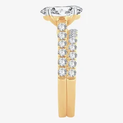 Signature By Modern Bride (H-I / Si1-Si2) Womens 2 CT. T.W. Lab Grown White Diamond 14K Gold Oval Bridal Set