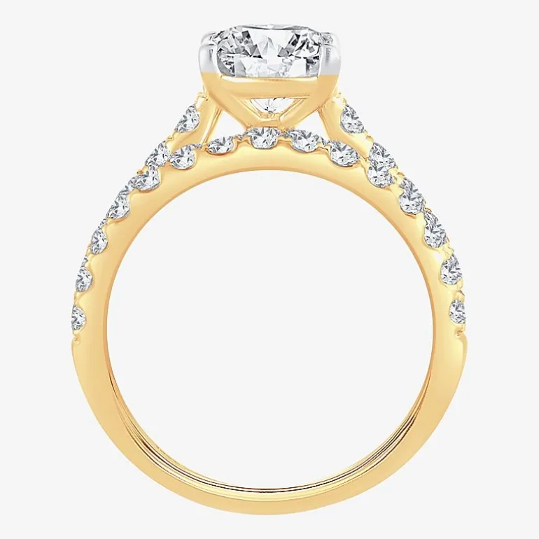 Signature By Modern Bride (H-I / Si1-Si2) Womens 2 CT. T.W. Lab Grown White Diamond 14K Gold Oval Bridal Set