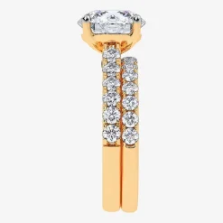 Signature By Modern Bride (H-I / Si1-Si2) Womens 2 CT. T.W. Lab Grown White Diamond 14K Gold Round Bridal Set