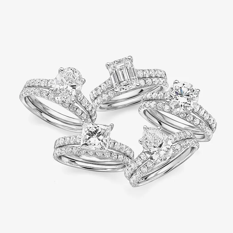 Signature By Modern Bride (H-I / Si1-Si2) Womens 2 CT. T.W. Lab Grown White Diamond 14K Gold Round Bridal Set