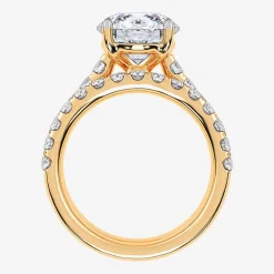 Signature By Modern Bride (H-I / Si1-Si2) Womens 2 CT. T.W. Lab Grown White Diamond 14K Gold Round Bridal Set