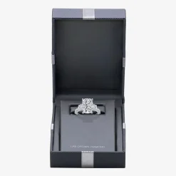 Signature By Modern Bride (I / Si2) Womens 6 3/8 Ct. T.W. Lab Grown White Diamond 14K Gold Cushion Side Stone Engagement Ring