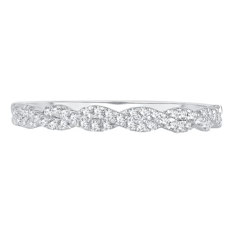 Signature By Modern Bride Womens 1/5 CT. Natural White Diamond 10K Gold Wedding Band