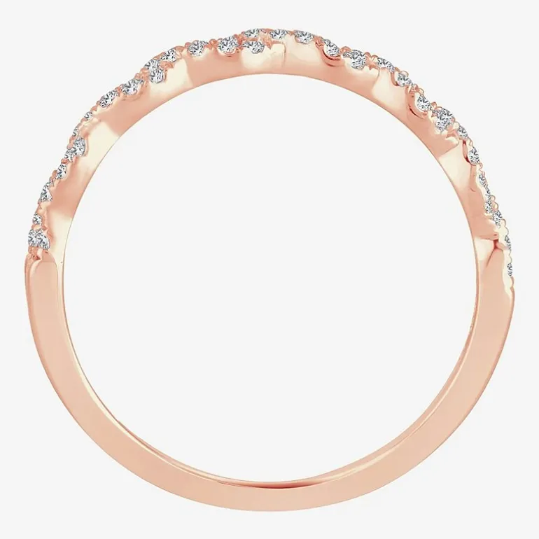 Signature By Modern Bride Womens 1/5 CT. Natural White Diamond 10K Gold Wedding Band